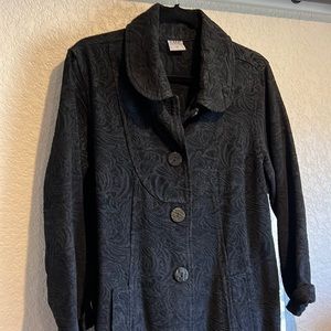 Black CMC cotton jacket, lovely fabric.